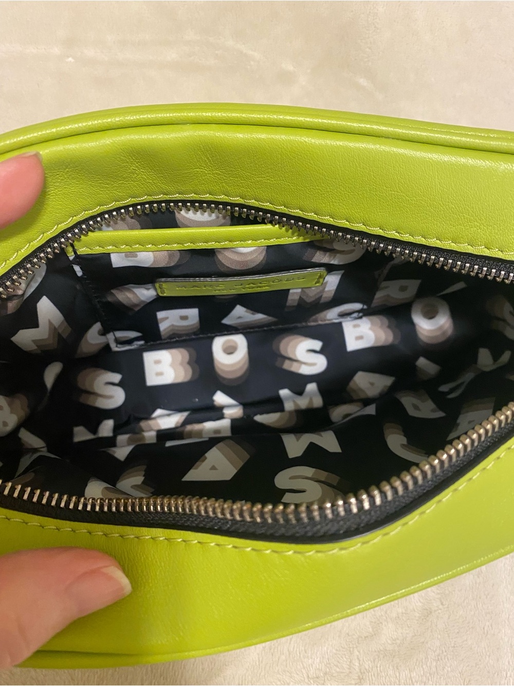Marc Jacobs Neon Lime Embossed Logo Crossbody Camera Bag - EUC - Picture 6 of 13